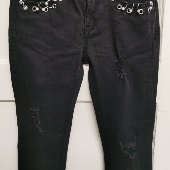 SIZE 8 YEARS DEX Kids, 'Lace It Up' Ripped Black Jeans NWT B54 - Picture 5 of 7